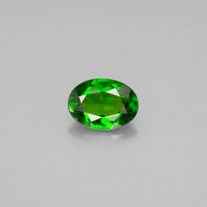 0.78캐럿 천연 그린 크롬 디옵사이드, 타원형 컷, 7×5.2 mm, VVS-VS