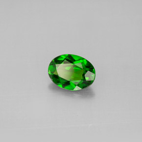 0.78캐럿 천연 그린 크롬 디옵사이드, 타원형 컷, 7×5.2 mm, VVS-VS