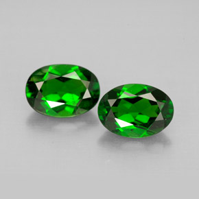 캐럿 천연 그린 크롬 디옵사이드 보석, 타원형 컷, 7×5.1 mm, VVS