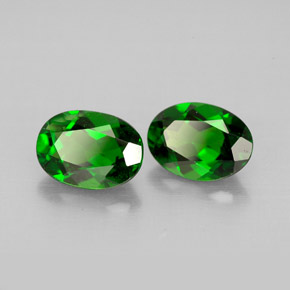 캐럿 천연 그린 크롬 디옵사이드 보석, 타원형 컷, 7×5.1 mm, VVS