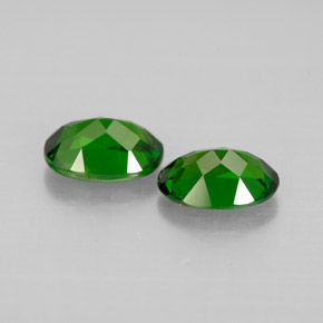 캐럿 천연 그린 크롬 디옵사이드 보석, 타원형 컷, 7×5.1 mm, VVS