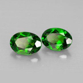 캐럿 천연 그린 크롬 디옵사이드 보석, 타원형 컷, 7.1×5.1 mm, VVS