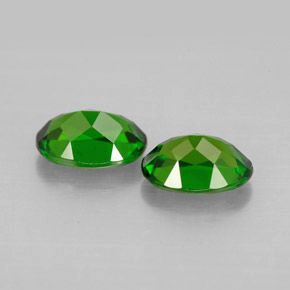 캐럿 천연 그린 크롬 디옵사이드 보석, 타원형 컷, 7.1×5.1 mm, VVS