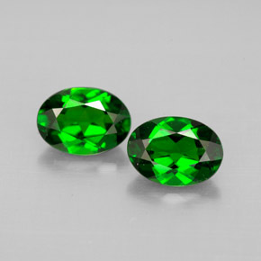 캐럿 천연 그린 크롬 디옵사이드 보석, 타원형 컷, 7×5.1 mm, VVS-VS