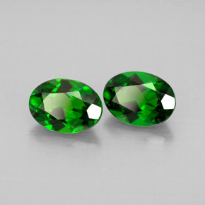 캐럿 천연 그린 크롬 디옵사이드 보석, 타원형 컷, 7×5.1 mm, VVS-VS