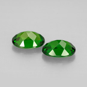 캐럿 천연 그린 크롬 디옵사이드 보석, 타원형 컷, 7×5.1 mm, VVS-VS