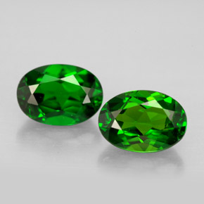 캐럿 천연 그린 크롬 디옵사이드 보석, 타원형 컷, 7×5.1 mm, VVS-VS