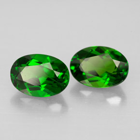 캐럿 천연 그린 크롬 디옵사이드 보석, 타원형 컷, 7×5.1 mm, VVS-VS
