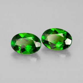 캐럿 천연 그린 크롬 디옵사이드 보석, 타원형 컷, 7.1×5.1 mm, VVS-VS