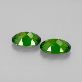 캐럿 천연 그린 크롬 디옵사이드 보석, 타원형 컷, 7.1×5.1 mm, VVS-VS