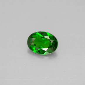 0.72캐럿 천연 그린 크롬 디옵사이드, 타원형 컷, 7×5.1 mm, VVS-VS