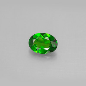 0.71캐럿 천연 그린 크롬 디옵사이드, 타원형 컷, 7.1×5.1 mm, VVS-VS