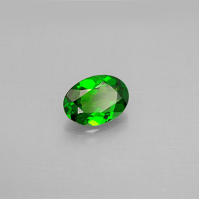0.71캐럿 천연 그린 크롬 디옵사이드, 타원형 컷, 7.1×5.1 mm, VVS-VS