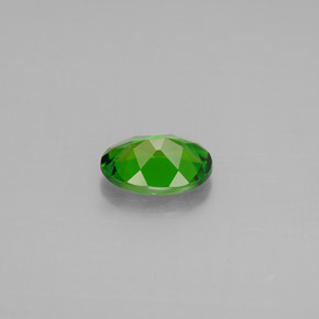 0.71캐럿 천연 그린 크롬 디옵사이드, 타원형 컷, 7.1×5.1 mm, VVS-VS