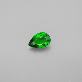 0.31캐럿 천연 그린 크롬 디옵사이드, 배 모양, 5.4×3.8 mm, VVS