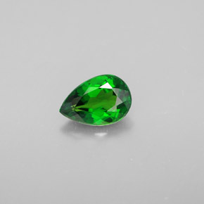 0.63캐럿 천연 그린 크롬 디옵사이드, 배 모양, 6.9×4.7 mm, VVS