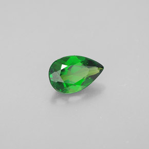 0.64캐럿 천연 그린 크롬 디옵사이드, 배 모양, 7.1×4.7 mm, VVS