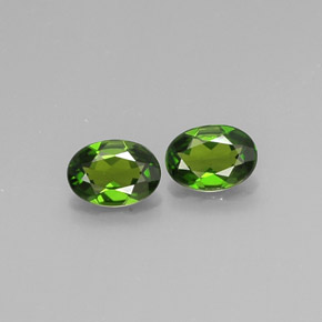 캐럿 천연 그린 크롬 디옵사이드 보석, 타원형 컷, 7.1×5.1 mm, VVS-VS