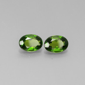 캐럿 천연 그린 크롬 디옵사이드 보석, 타원형 컷, 7.1×5.1 mm, VVS-VS