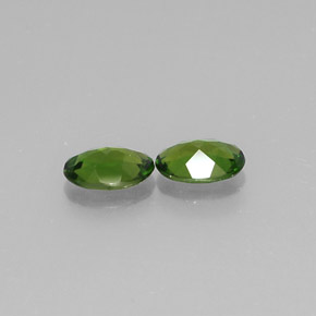 캐럿 천연 그린 크롬 디옵사이드 보석, 타원형 컷, 7.1×5.1 mm, VVS-VS