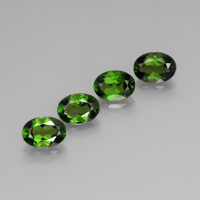 캐럿 천연 그린 크롬 디옵사이드 보석, 타원형 컷, 7.1×4.2 mm, VVS