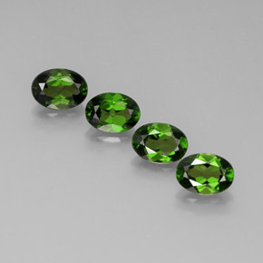 캐럿 천연 그린 크롬 디옵사이드 보석, 타원형 컷, 7.1×4.2 mm, VVS
