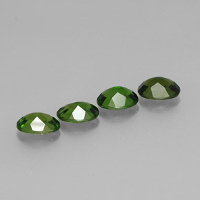 캐럿 천연 그린 크롬 디옵사이드 보석, 타원형 컷, 7.1×4.2 mm, VVS