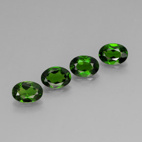 캐럿 천연 그린 크롬 디옵사이드 보석, 타원형 컷, 6.9×5.1 mm, VVS-VS