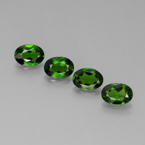 캐럿 천연 그린 크롬 디옵사이드 보석, 타원형 컷, 6.9×5.1 mm, VVS-VS