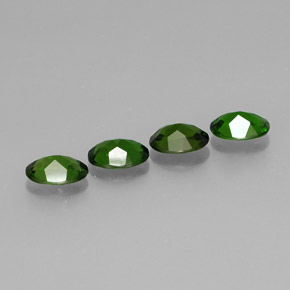 캐럿 천연 그린 크롬 디옵사이드 보석, 타원형 컷, 6.9×5.1 mm, VVS-VS
