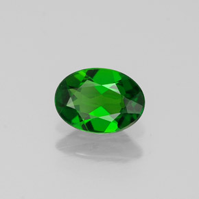 0.67캐럿 천연 그린 크롬 디옵사이드, 타원형 컷, 6.9×5.1 mm, VVS