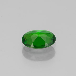 0.67캐럿 천연 그린 크롬 디옵사이드, 타원형 컷, 6.9×5.1 mm, VVS