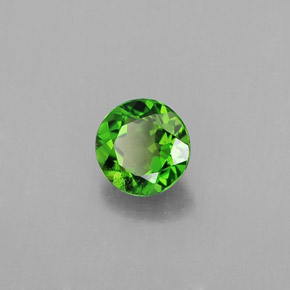0.49캐럿 천연 그린 크롬 디옵사이드, 라운드 컷, 4.88 mm, VS