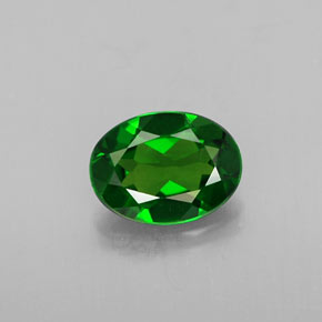 0.72캐럿 천연 그린 크롬 디옵사이드, 타원형 컷, 6.9×5.1 mm, VS