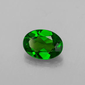 0.72캐럿 천연 그린 크롬 디옵사이드, 타원형 컷, 6.9×5.1 mm, VS