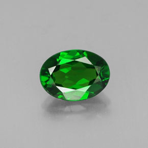 0.82캐럿 천연 그린 크롬 디옵사이드, 타원형 컷, 7.1×5.2 mm, VS