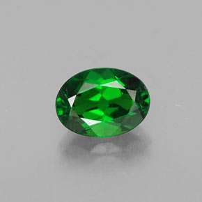 0.90캐럿 천연 그린 크롬 디옵사이드, 타원형 컷, 7×5.1 mm, SI