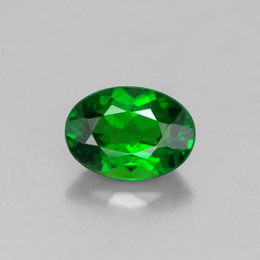 0.82캐럿 천연 그린 크롬 디옵사이드, 타원형 컷, 6.9×5 mm, VS-SI