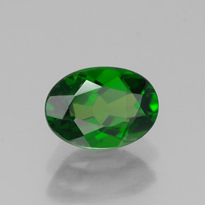 0.92캐럿 천연 그린 크롬 디옵사이드, 타원형 컷, 7.1×5.1 mm, VVS