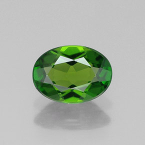 0.78캐럿 천연 그린 크롬 디옵사이드, 타원형 컷, 7×5.1 mm, VS