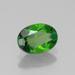0.78캐럿 천연 그린 크롬 디옵사이드, 타원형 컷, 7×5.1 mm, VS