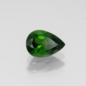 0.70캐럿 천연 그린 크롬 디옵사이드, 배 모양, 6.9×4.8 mm, VVS-VS