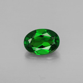 0.84캐럿 천연 그린 크롬 디옵사이드, 타원형 컷, 7×5.1 mm, VS