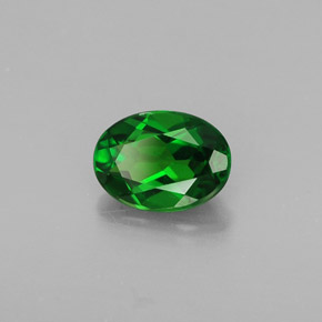 0.84캐럿 천연 그린 크롬 디옵사이드, 타원형 컷, 7×5.1 mm, VS