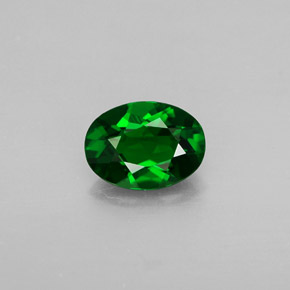 0.70캐럿 천연 그린 크롬 디옵사이드, 타원형 컷, 6.8×5 mm, VVS