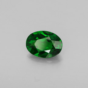 0.70캐럿 천연 그린 크롬 디옵사이드, 타원형 컷, 6.8×5 mm, VVS
