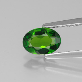 0.65캐럿 천연 그린 크롬 디옵사이드, 타원형 컷, 7.1×5 mm, VVS
