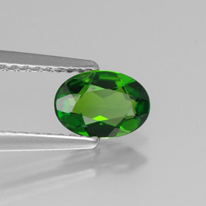 0.65캐럿 천연 그린 크롬 디옵사이드, 타원형 컷, 7.1×5 mm, VVS