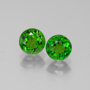 캐럿 천연 그린 크롬 디옵사이드 보석, 라운드 컷, 5.00 mm, VS