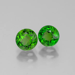 캐럿 천연 그린 크롬 디옵사이드 보석, 라운드 컷, 5.00 mm, VS